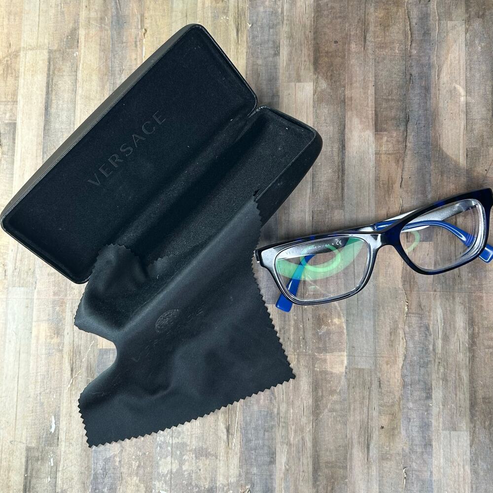 Versace MOD 3245 Blue/Black Frame with Case Dust Cleaner